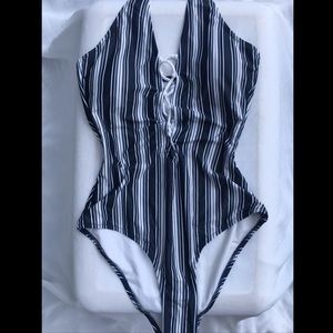 One piece striped swimsuit